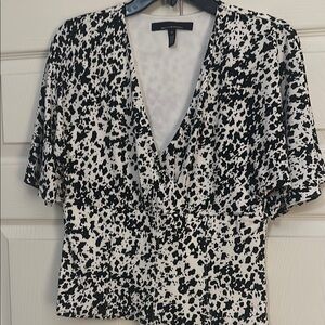 White House Black Market Black and Fitted Blouse